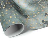 Winter Forest Woodland Golden Sneeuwval Cadeaupapier (Rol Hoek)