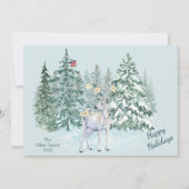 Winter Forest Woodland Herten Kerstmis Feestdagenkaart (Voorkant)