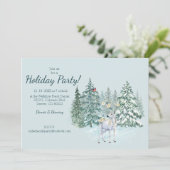 Winter Forest Woodland Herten Vakantie Party Kaart (Staand voorkant)