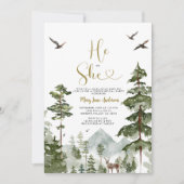 Winter Forest Woodland Hij of Zij Geslacht Onthull Kaart (Voorkant)