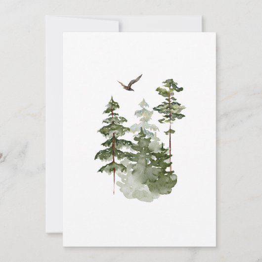 Winter Forest Woodland Hij of Zij Geslacht Onthull Kaart (Achterkant)