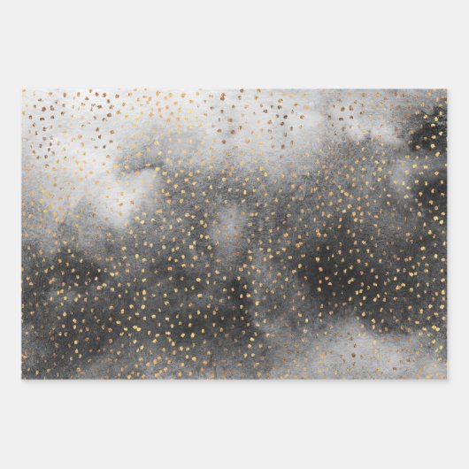Winter Forest Woodland II Golden Snow Waterverf Inpakpapier Vel (Voorkant)