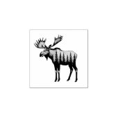 Winter Forest Woodland Moose  Rubberstempel (Afrduk)