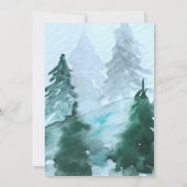 Winter Forest Woodland Pine Trees Bruiloft Kaart (Achterkant)