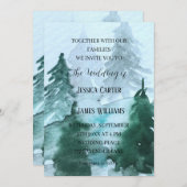 Winter Forest Woodland Pine Trees Bruiloft Kaart (Voorkant / Achterkant)