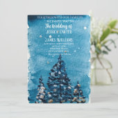 Winter Forest Woodland Pine Trees Bruiloft Kaart (Staand voorkant)