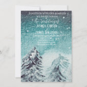 Winter Forest Woodland Pine Trees Bruiloft Kaart (Voorkant)