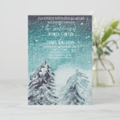 Winter Forest Woodland Pine Trees Bruiloft Kaart (Staand voorkant)