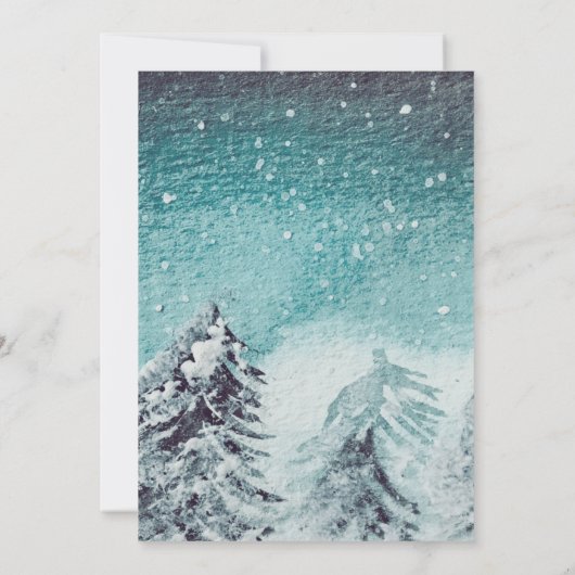 Winter Forest Woodland Pine Trees Bruiloft Kaart (Achterkant)