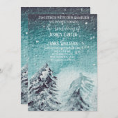 Winter Forest Woodland Pine Trees Bruiloft Kaart (Voorkant / Achterkant)