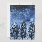 Winter Forest Woodland Pine Trees Bruiloft Kaart (Achterkant)