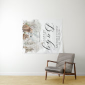 Winter Forest Woodland Rustic Baby Shower Welcome Wandkleed (In Situ (horizontaal))