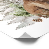 Winter Forest Woodland rustiek Baby shower Welkom Poster (Hoek)