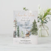 Winter Forest Woodland Save the Date (Staand voorkant)