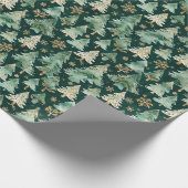 Winter Forest Wrapping Paper on Dark Background Cadeaupapier (Hoek)