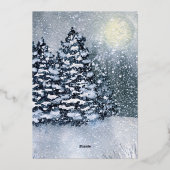Winter ForestSneeuw bedekte dennenbomen Folie Feestdagenkaart (Achterkant)
