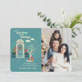 Winter Foto aan de Voordeur Kerstkaart Kaart (Staand voorkant)