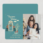 Winter Foto aan de Voordeur Kerstkaart Kaart (Voorkant / Achterkant)