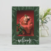 Winter Foto Baby Birth Announements Feestdagenkaart (Staand voorkant)