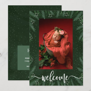 Winter Foto Baby Birth Announements Feestdagenkaart