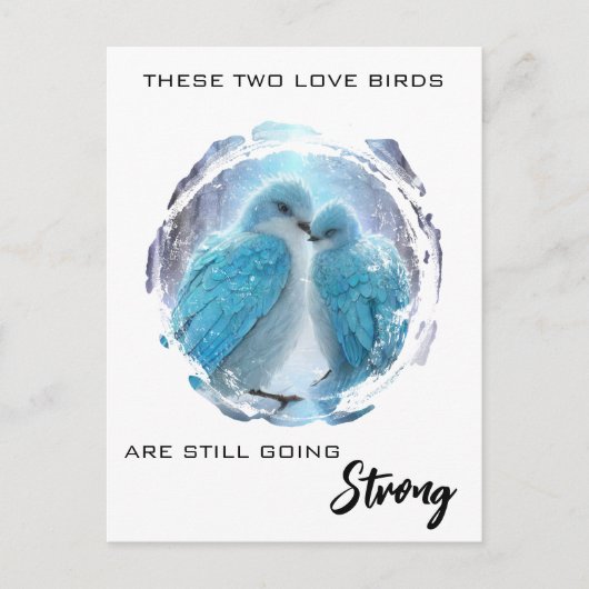 *~* Winter FOTO  Liefdes Vogels AP54 Verjaardag Briefkaart (Voorkant)