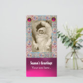 WINTER FOTO-TEMPLATE, ANGELS, PRECIES JEWELS, PARE FEESTDAGENKAART (Staand voorkant)