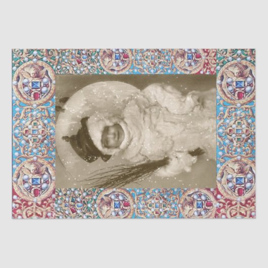 WINTER FOTO-TEMPLATE, ANGELS, PRECIES JEWELS, PARE TISSUEPAPIER (Voorkant)