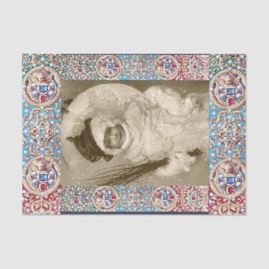 WINTER FOTO-TEMPLATE, ANGELS, PRECIES JEWELS, PARE TISSUEPAPIER (Voorkant)