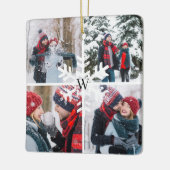 Winter Fotocollage Aandenken Monogram Kerstmis Keramisch Ornament (Links)