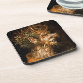 Winter Four Seasons Giuseppe Arcimboldo Bier Onderzetter (Linkerzijde)
