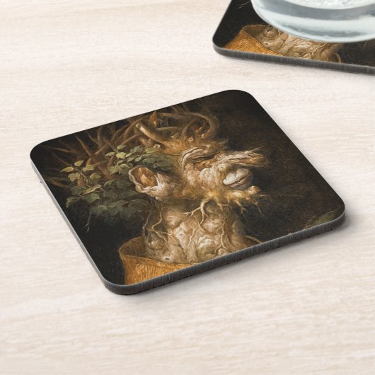 Winter Four Seasons Giuseppe Arcimboldo Bier Onderzetter (Linkerzijde)