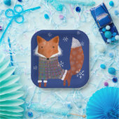 Winter Fox 7-inch vierkant papier Bord (Feest)