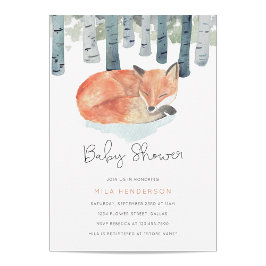 Winter Fox Baby shower Invitation Kaart