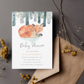 Winter Fox Baby shower Invitation Kaart