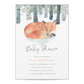Winter Fox Baby shower Invitation Kaart