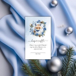 Winter Fox Baby shower Luier Raffle Informatiekaartje