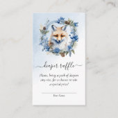 Winter Fox Baby shower Luier Raffle Informatiekaartje (Voorkant)