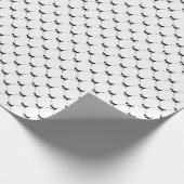 Winter Fox Black en White Patterned Cadeaupapier (Hoek)