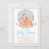 Winter Fox Boy Herfst Winter Baby Shower Uitnodigi Kaart (Voorkant)