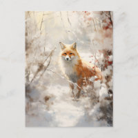 Winter Fox Briefkaart