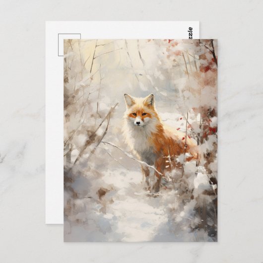 Winter Fox Briefkaart (Voorkant / Achterkant)