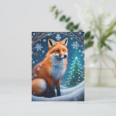 Winter Fox Briefkaart (Staand voorkant)