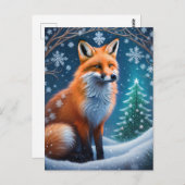 Winter Fox Briefkaart (Voorkant / Achterkant)