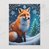 Winter Fox Briefkaart (Voorkant)