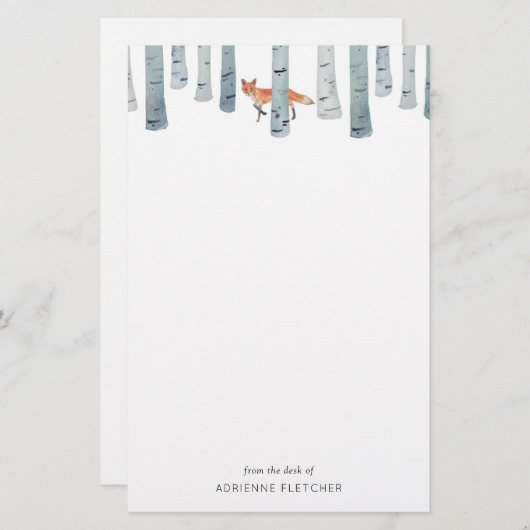 Winter Fox Briefpapier (Voorkant / Achterkant)