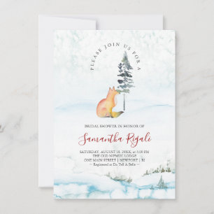 Winter Fox Bruids Douche Uitnodigingen