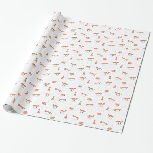 Winter Fox Cadeaupapier (Uitgerold)