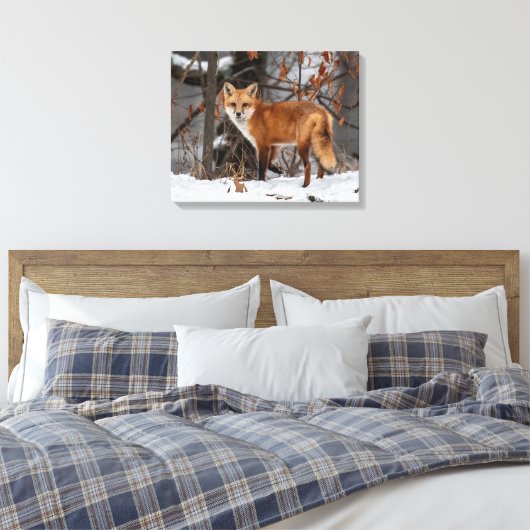 Winter Fox Canvas Print (Insitu (Slaapkamer))