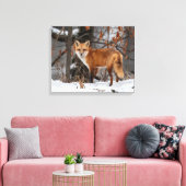 Winter Fox Canvas Print (Insitu (Woonkamer))