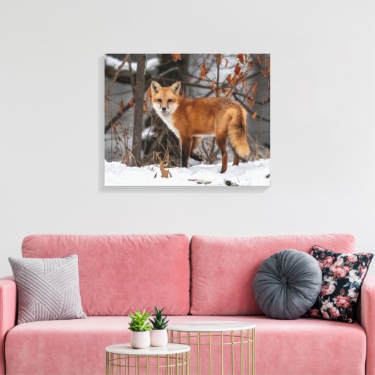 Winter Fox Canvas Print (Insitu (Woonkamer))